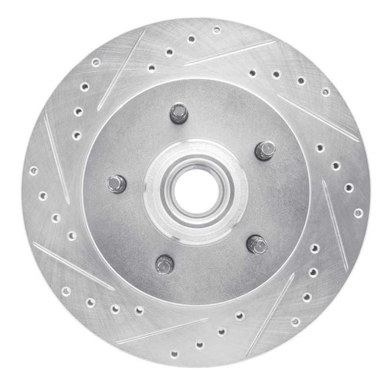 Ford Expedition Brake Rotor (1) - Front Left - R1 Concepts - Drilled & Slotted - Silver - `99-`04